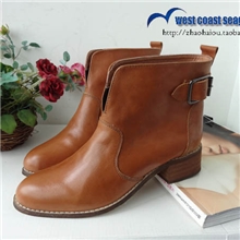 【MCKC米可西】鞋靴牛皮女靴子复古擦色短靴马丁靴不锈钛金扣