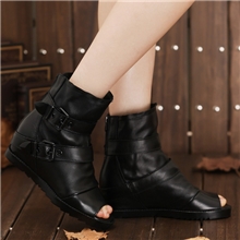 【爆款】温州女式真皮鞋内增高单鞋女鞋欧美时尚鱼嘴坡跟罗马鞋