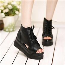 2013新款夏季透气女鞋高跟坡跟凉鞋厚底松糕罗马鱼嘴鞋凉鞋女