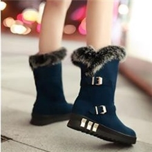 2013新款毛毛松糕雪地靴韩版毛毛平底保暖厚底短靴英伦棉靴棉鞋女