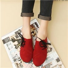 韩版侧系带春季休闲单鞋尖头复古平跟鞋英伦风平底鞋女鞋