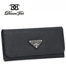 广州厂家批发女包包真皮女士钱包新长款钱夹十字纹牛皮手拿包