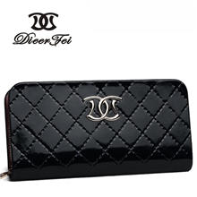 厂家特价批发钱包女士长款韩版时尚真皮钱包菱形压花皮夹女包