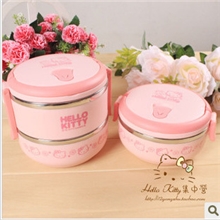 hellokitty不锈钢保温饭盒kitty卡通手提饭盒可爱KT猫单层饭盒