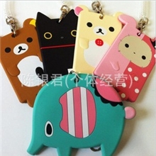 新款可爱轻松熊弹力卡套叮当猫立体卡套大象伸缩公车卡套证件套