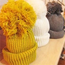 淘宝爆款韩版帽子女冬天多色帽子冬季长款大球球帽细线大球帽子