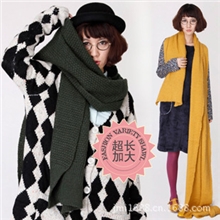 韩国进口毛线围巾精品入商城披肩超暖和毛线围脖纯色百搭围巾