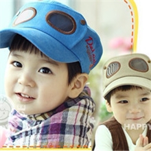 韩版飞行员眼镜平顶帽子春夏季儿童棒球帽鸭舌帽子太阳帽批发