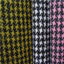 现货供应小千鸟格毛呢面料秋冬款服装/鞋帽/箱包布料面料