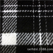 现货供应RH12001黑白格子顺毛呢面料，冬装新款时尚毛呢面料