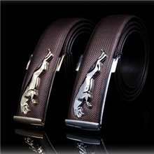 一件代发正品新款鱼鳞纹真皮男士腰带霸气豹子平滑扣牛皮裤带