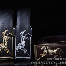 高档礼品皮带腰带批发男士真皮皮带腰带时尚马头平滑扣淘宝爆款