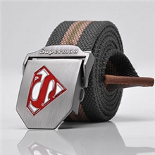 批发新款超人加厚加长帆布腰带男士户外休闲皮带韩版女士皮带