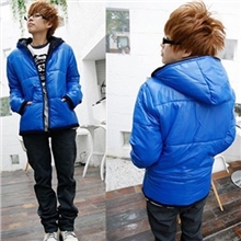 棉衣男式情侣棉服两面穿双面外套红蓝色彩色代理代发批发