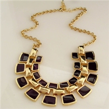 B00325欧美饰品批发网气场款OL职场超有范儿彩色滴油短款项链