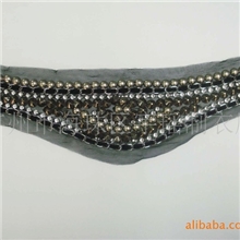 优质时尚订珠花边手钉铜片腰带