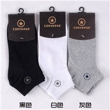 袜子厂家批发匡威船袜纯棉男士船袜全棉运动纯棉刺绣袜薄款