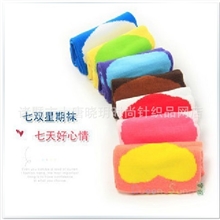 韩女爱心星期袜子可爱卡通袜短袜桃心形七日袜袜子批发厂家