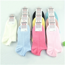 纯棉双针无骨款淑女船袜春夏款含棉高女袜批发二十色可选色