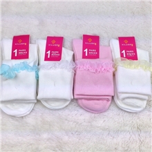 热销布边蕾丝花边袜批发外贸翻口女童袜学生袜大童纯棉袜子