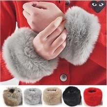 8828皮草大毛毛袖套腕套仿兔毛手套手腕手环保暖靴套冬一对价
