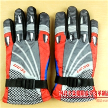 男式布棉运动手套分指加厚绒骑行户外电动车防风保暖秋冬大手套