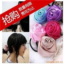 韩版发饰简约百搭绚烂玫瑰花发圈多色特价专供