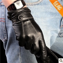 厂家直销批发男士pu三道白线全指手套高档司机骑行保暖时尚手套