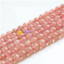 草莓晶\天然草莓晶散珠圆珠半成品\东海水晶DIY散珠半成品批发