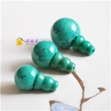 天然绿松石/绿松石圆珠三通佛头/佛珠念珠手链配件/DIY配件批发