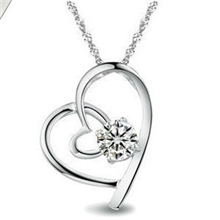 韩国韩版女款925纯银项链欧美饰品批发复古项链心扉吊坠