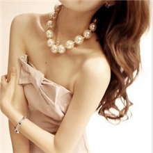 X-981995晚装必备十足存在感高贵大颗珍珠项链短款项链厂家直销