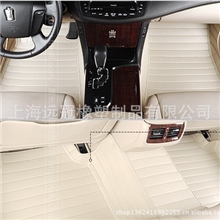 上海远冠脚垫厂家直销新款拼接皮革压纹全包围脚垫，环保高档4色