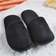 酒店一次性用品珊瑚绒一次性拖鞋旅行者拖鞋黑白色