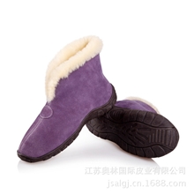 羊毛拖鞋家居鞋棉拖鞋皮毛一体情侣包跟厚底保暖鞋女棉拖批发