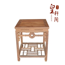 红木家具鸡翅木正方铜钱孔花架实木花盆架中式古典花几原木小茶几
