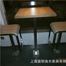 厂家直销快餐桌椅肯德基餐桌椅曲木椅不锈钢吧椅