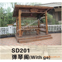 【专业】江西盛典工艺家俱供应户外弹琴阁凉亭碳化凉亭