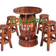 【诚信厂家】江西盛典厂家直销高档精致酒桶桌椅欧式酒桶桌凳