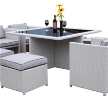 编藤藤编家具餐桌椅组合一桌四椅四脚凳户外休闲家居室内