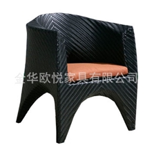 高档餐桌椅铝架藤椅编藤椅休闲椅创意藤椅藤编家具DC42