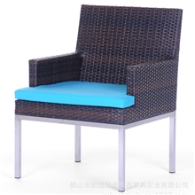 美雅鑫家具批发MYX12-072不锈钢底座藤编单人沙发藤制休闲沙发