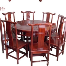 圆餐台餐厅配套酒店会所配套中式红木古典家具