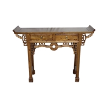 明清仿古条案实木供/贡佛桌铜钱两斗翘头桌