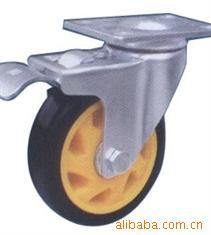 供应四寸轻型双刹聚氨酯脚轮万向轮