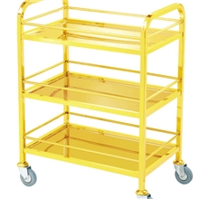 三层不锈钢钛金酒水车送餐车早餐车服务车酒店用品厂家直销