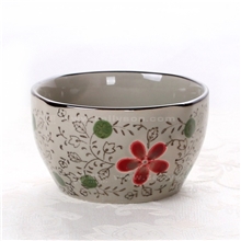 山田烧高温手绘日韩式餐具4寸陶瓷碗圆角四方碗饭碗面碗