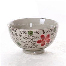 日式zakka山田烧手绘陶瓷餐具批发4.5寸日韩碗面碗米饭碗