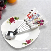 餐具勺子大勺调羹套装汤勺可爱调羹陶瓷长柄勺套装汤勺不锈钢