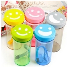 广告杯笑脸心情便携密封防漏杯子随手水杯塑料杯可定制logo